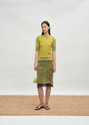 SWAYING 25 Spring/Summer Metal Pleated Skirt SW-SW25SS3B01C1-LV Green